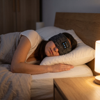 Sleeping on her side wearing the Senovia Sleep Band